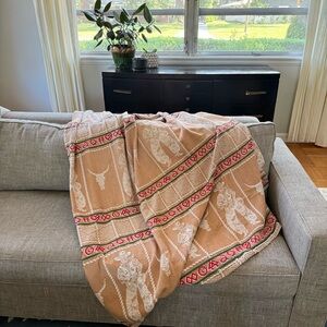 Vintage Bates Ranch Western Twin Bedspread Cowboy Longhorn USA